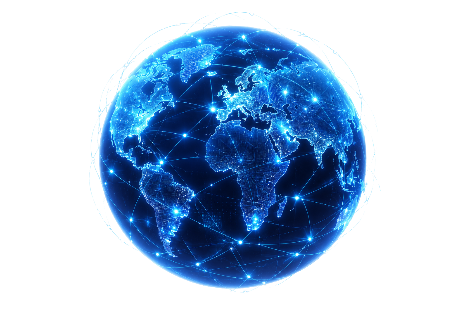 Mapa o visual de alcance a distancia global