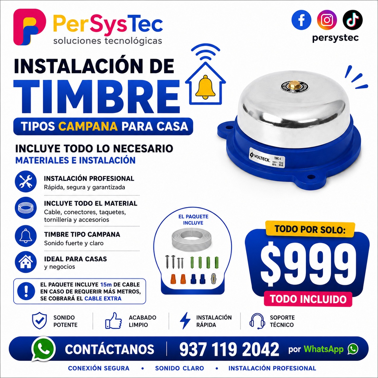 Producto de instalación de timbre