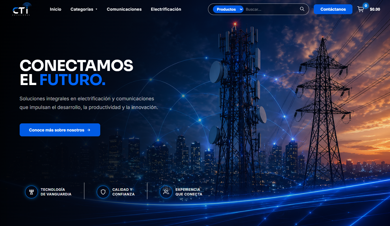 Página de inicio CTI Soluciones