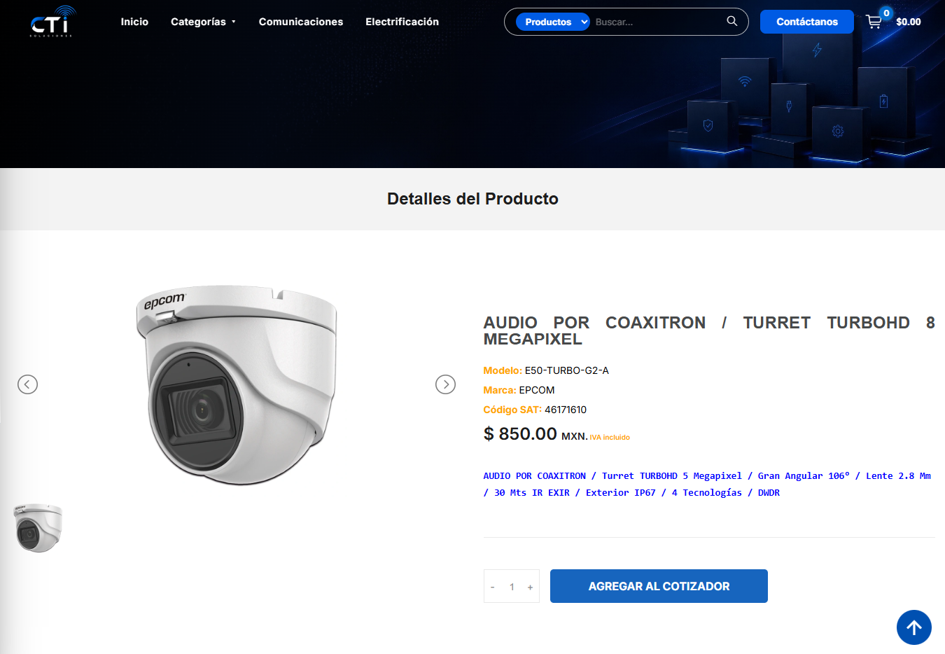 Vista de productos CTI Soluciones