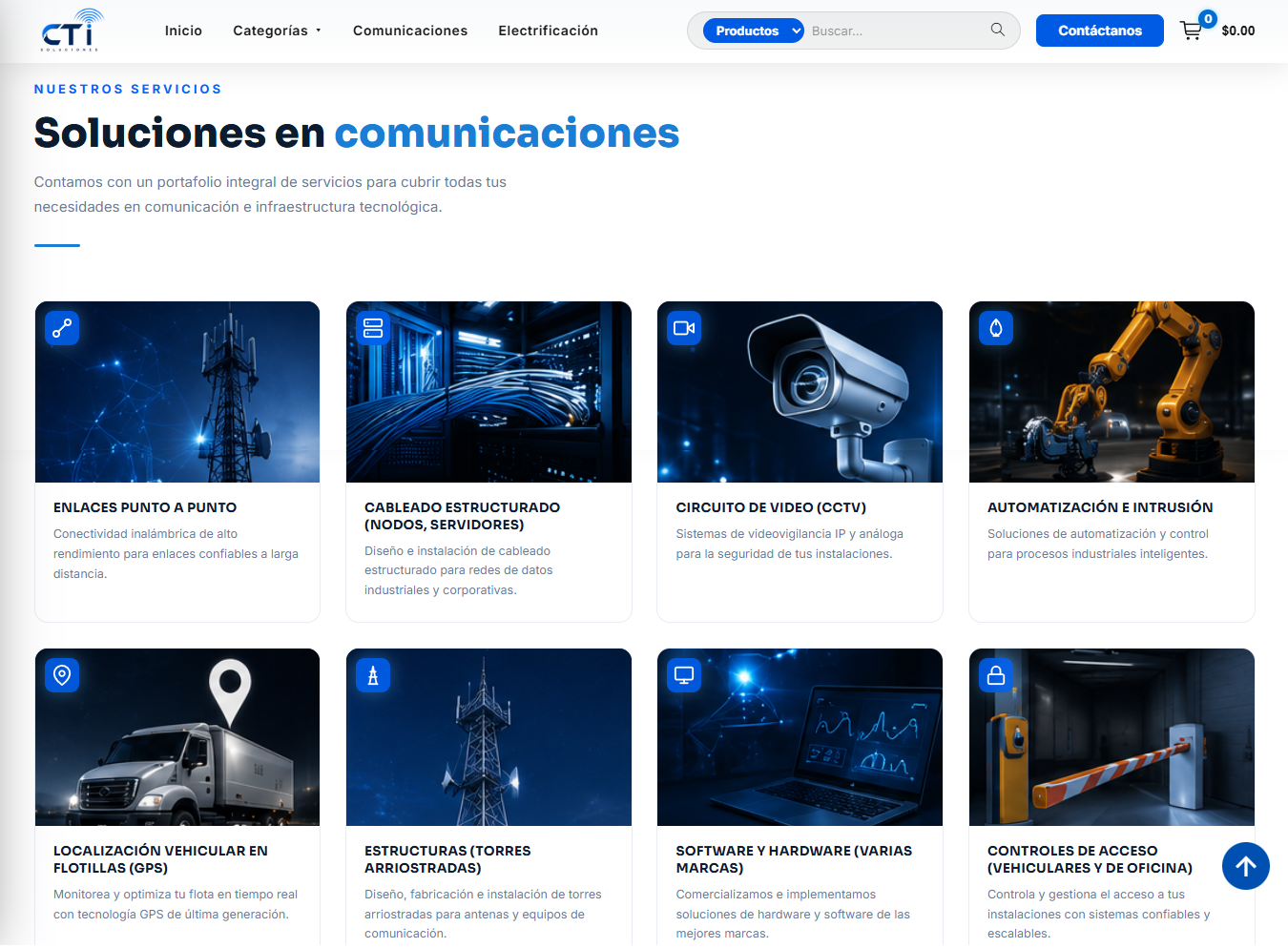 Sección de servicios CTI Soluciones