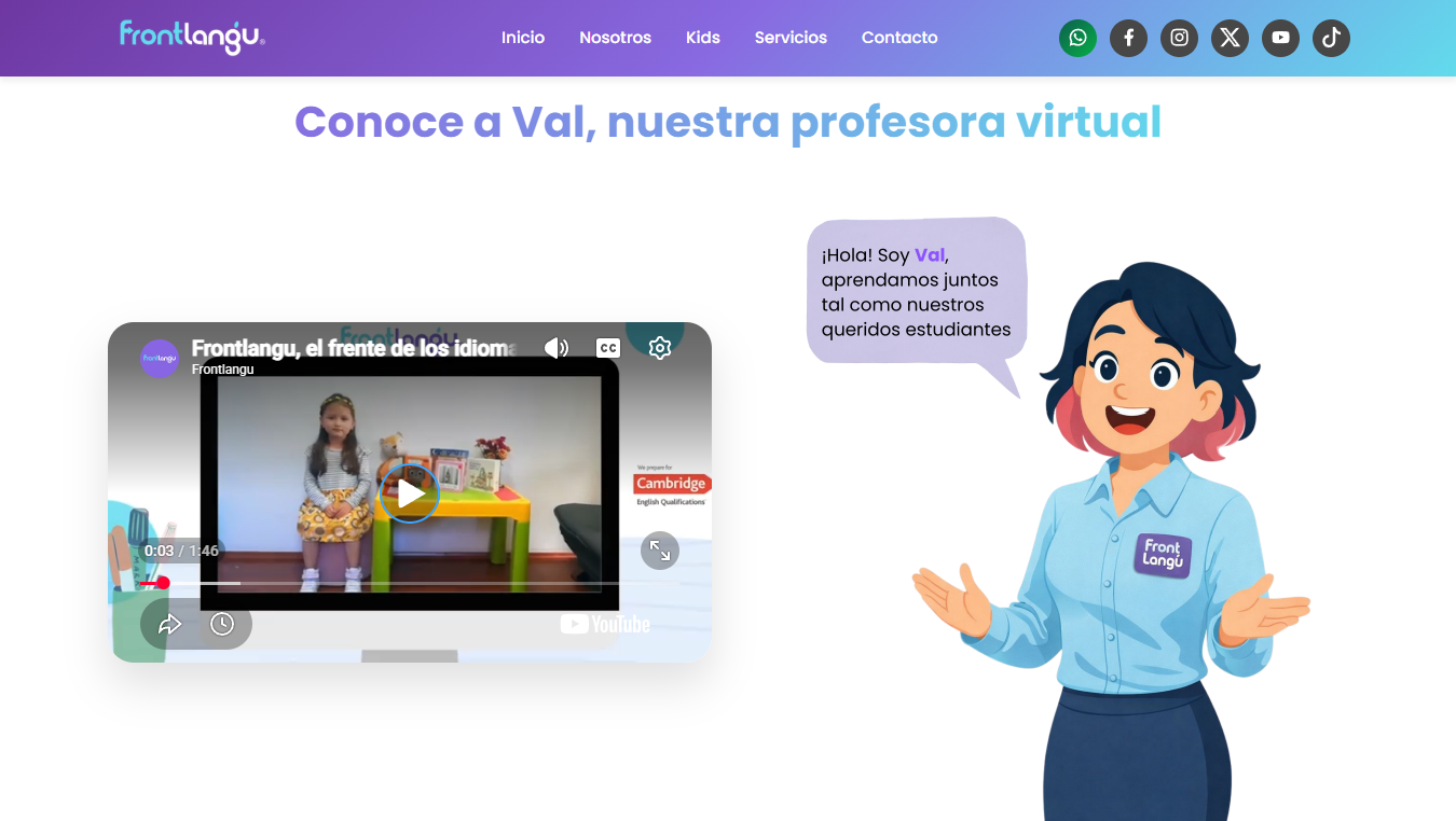 Sección de personaje Frontlangu