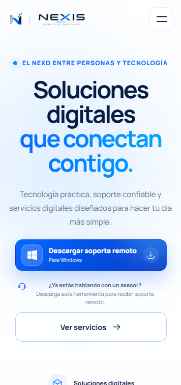 Vista móvil del proyecto NEXIS