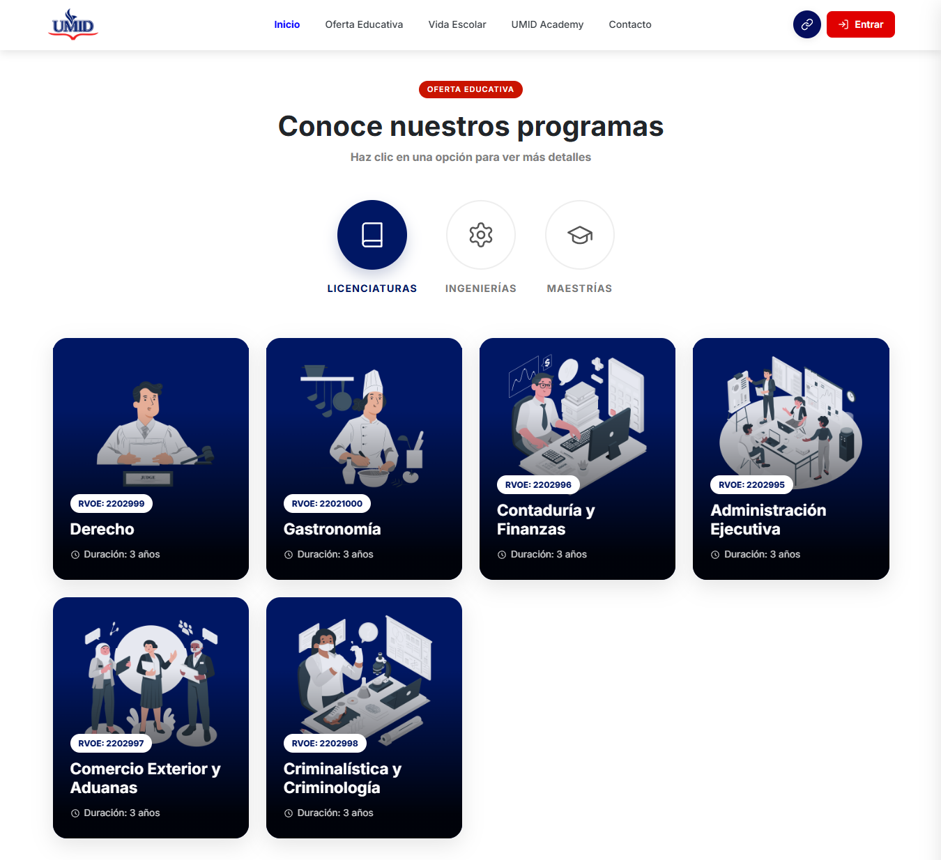 Programas académicos UMID